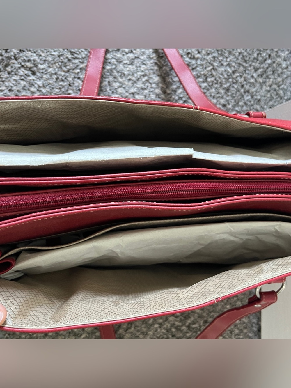 Buxton Madison Tote Bag with Padded Laptop Pocket in Red - Picture 7 of 11